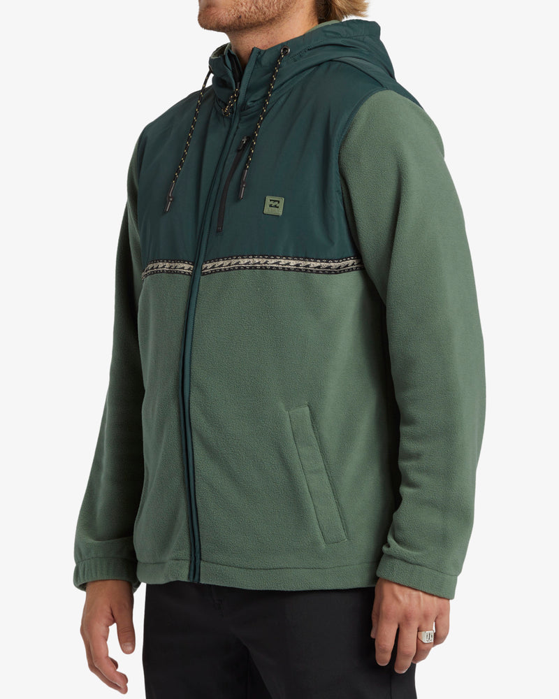 Load image into Gallery viewer, Billabong Men&#39;s Boundary Lite Zip-Up Hoodie Forest Green ABYFT00470-GTC0
