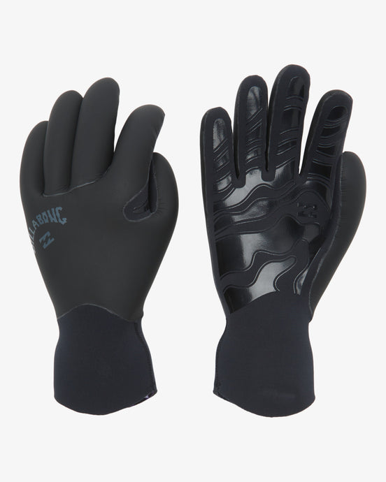 Billabong Men's 3mm Absolute 5 Finger Wetsuit Gloves Black ABYHN00124-BLK