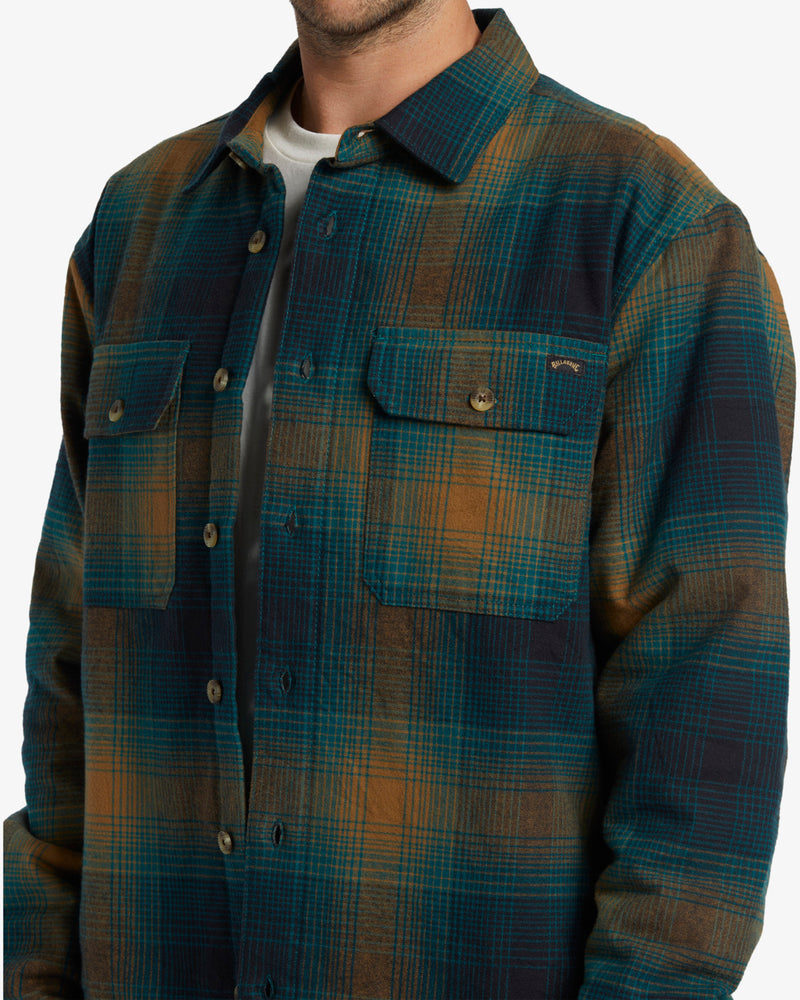 Load image into Gallery viewer, Billabong Men&#39;s Offshore Quilted Overshirt Real Teal ABYJK00207_BSD0
