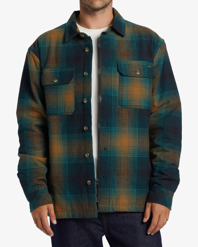 Load image into Gallery viewer, Billabong Men&#39;s Offshore Quilted Overshirt Real Teal ABYJK00207_BSD0
