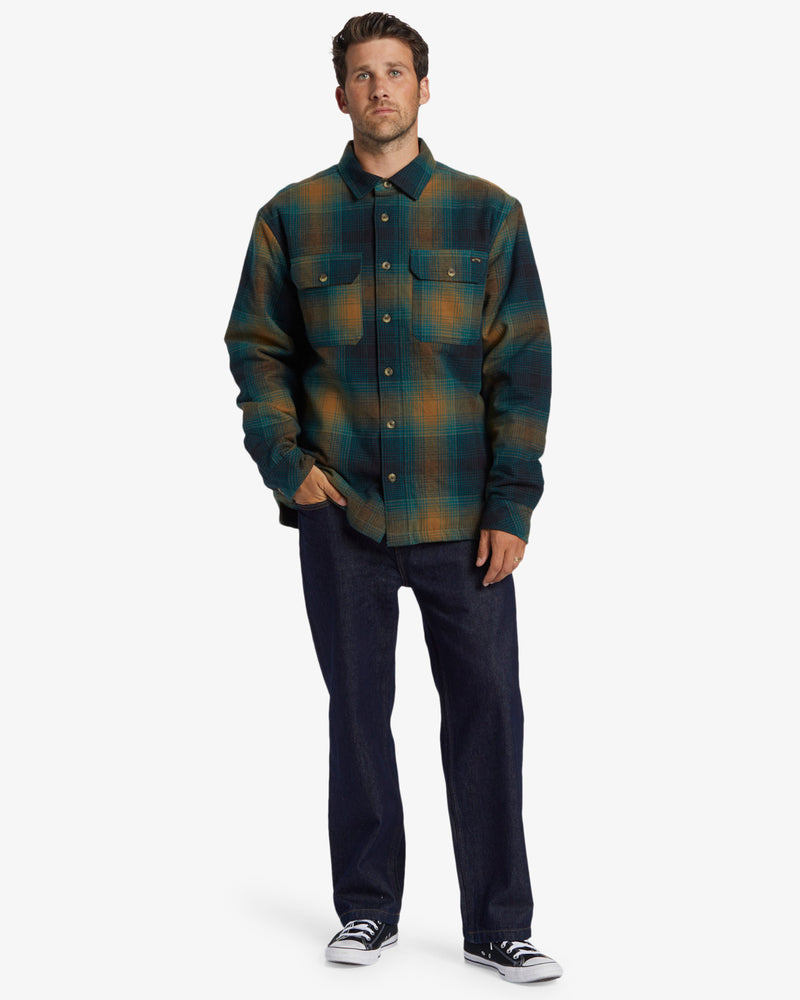 Load image into Gallery viewer, Billabong Men&#39;s Offshore Quilted Overshirt Real Teal ABYJK00207_BSD0
