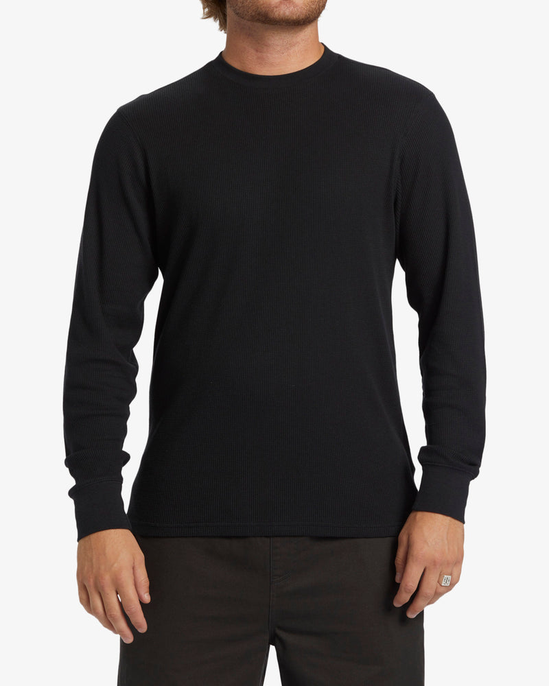 Load image into Gallery viewer, Billabong Men&#39;s Essential Long Sleeve Thermal Top Sweatshirt Black ABYKT00213-BLK
