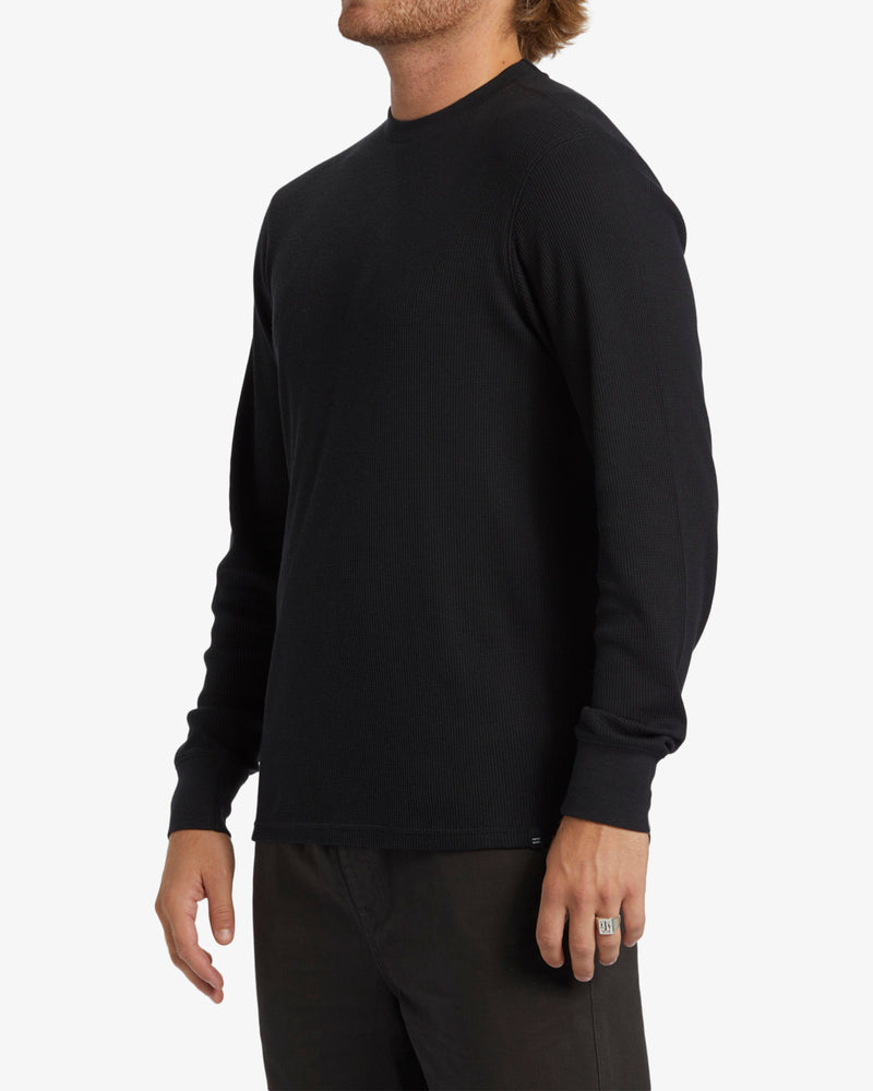 Load image into Gallery viewer, Billabong Men&#39;s Essential Long Sleeve Thermal Top Sweatshirt Black ABYKT00213-BLK
