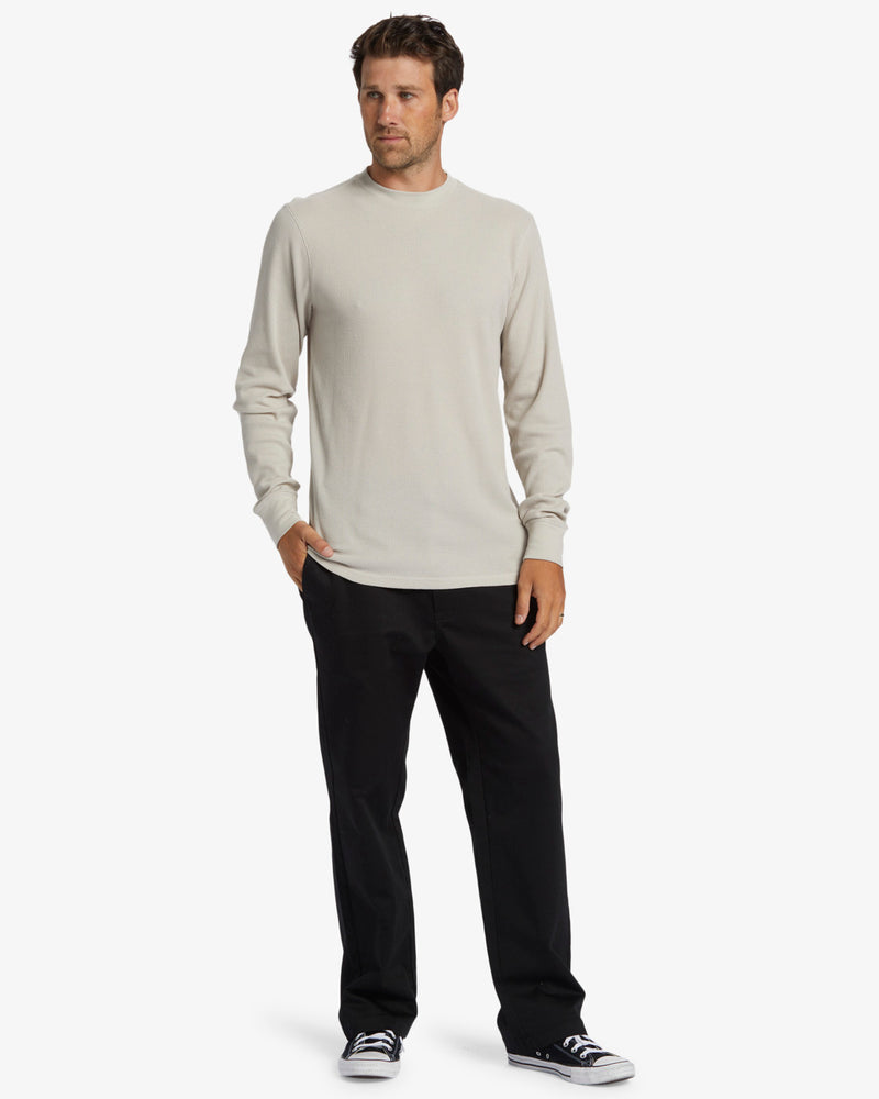 Load image into Gallery viewer, Billabong Men&#39;s Essential Long Sleeve Thermal Top Sweatshirt Stone ABYKT00213-STN
