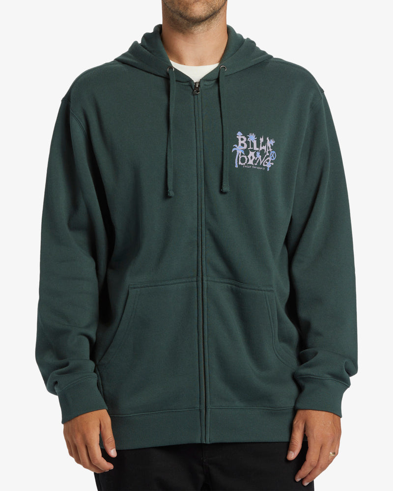 Load image into Gallery viewer, Billabong Men&#39;s Short Sands Zip-Up Hoodie Forest Green ABYSF00138-GTC0
