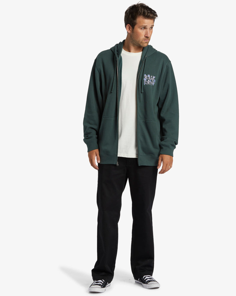 Load image into Gallery viewer, Billabong Men&#39;s Short Sands Zip-Up Hoodie Forest Green ABYSF00138-GTC0
