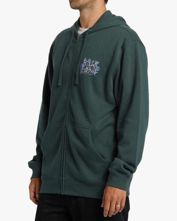 Load image into Gallery viewer, Billabong Men&#39;s Short Sands Zip-Up Hoodie Forest Green ABYSF00138-GTC0
