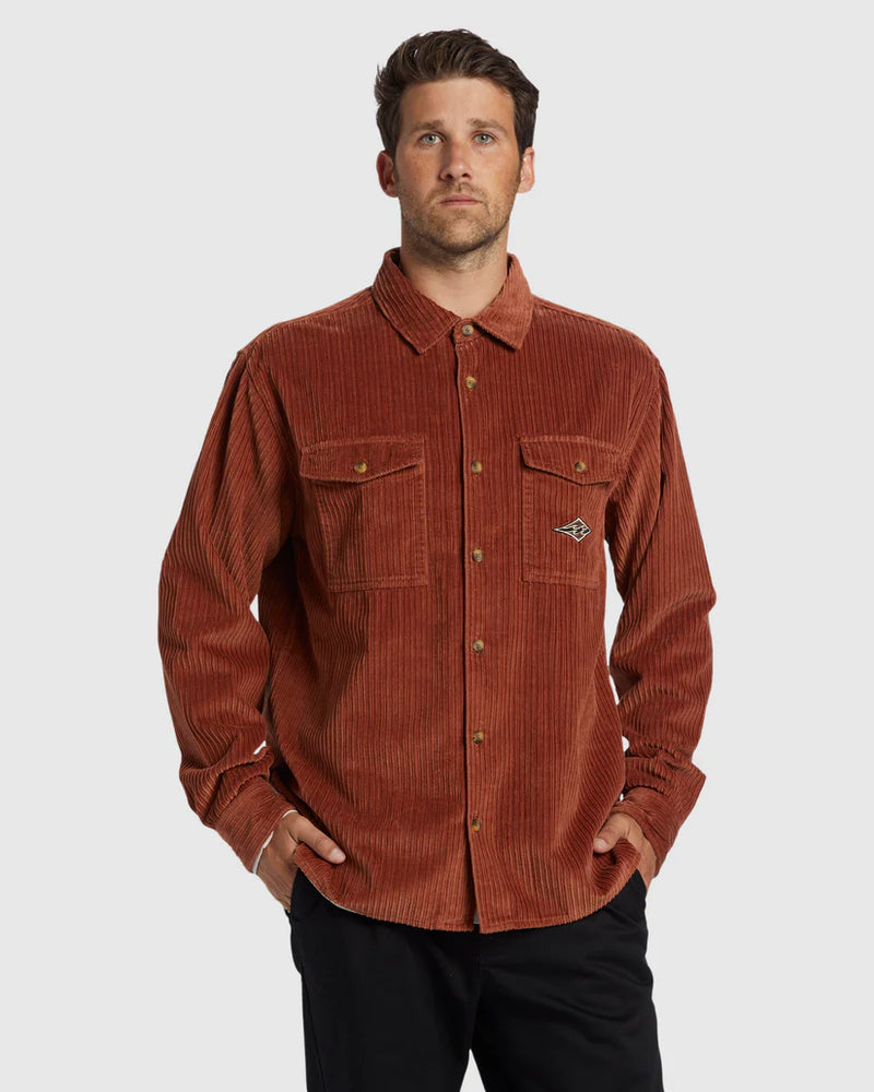 Load image into Gallery viewer, Billabong Men&#39;s Bong Days Long Sleeve Shirt Rust ABYWT00268_RST
