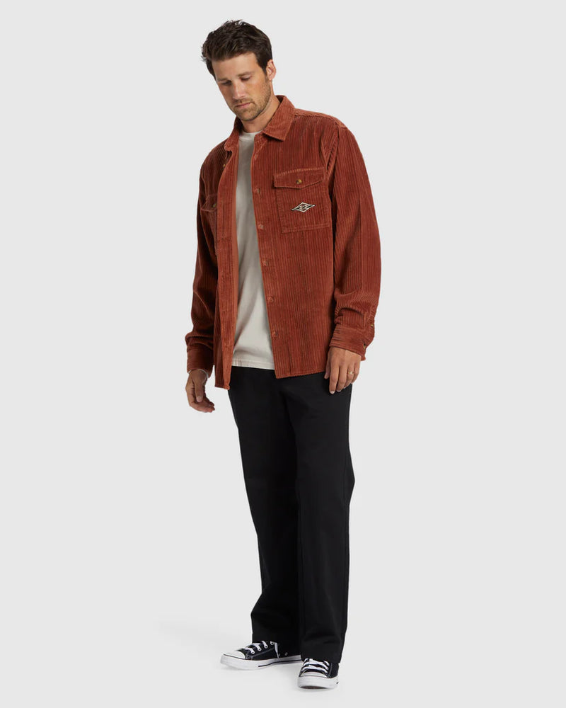 Load image into Gallery viewer, Billabong Men&#39;s Bong Days Long Sleeve Shirt Rust ABYWT00268_RST
