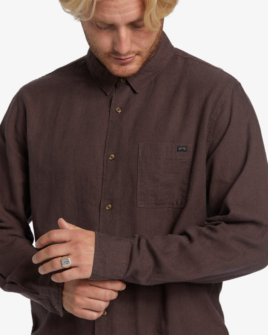 Billabong Men's Ricardo Long Sleeve Shirt Plum ABYWT00280_PSN0