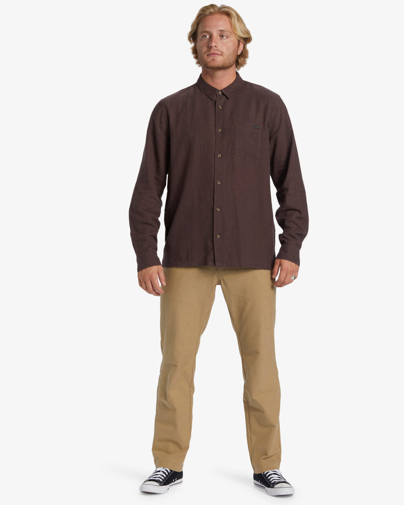 Load image into Gallery viewer, Billabong Men&#39;s Ricardo Long Sleeve Shirt Plum ABYWT00280_PSN0
