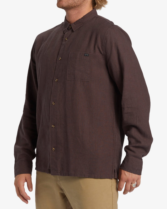 Billabong Men's Ricardo Long Sleeve Shirt Plum ABYWT00280_PSN0