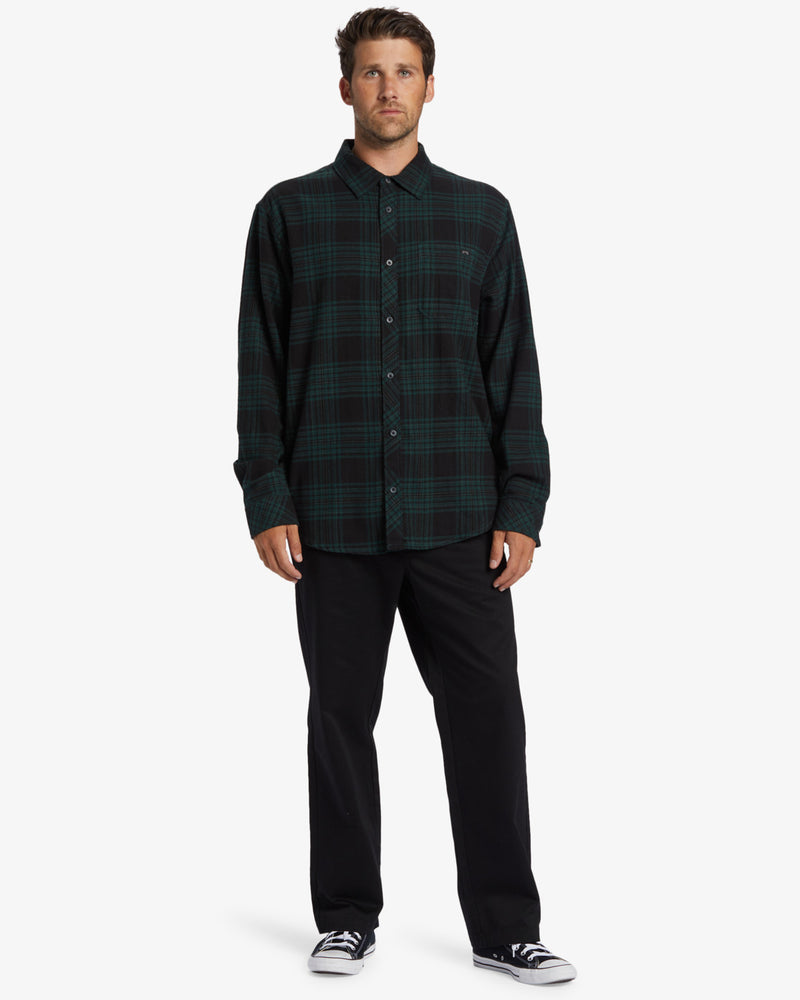 Load image into Gallery viewer, Billabong Men&#39;s Coastline Flannel Shirt Black ABYWT00286_BLK
