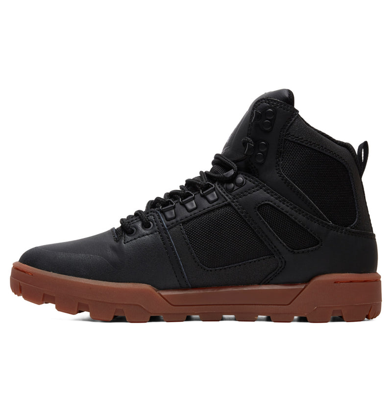 Load image into Gallery viewer, DC Men&#39;s Pure Hi - Water Resistant High Top Leather Boots Black/Gum ADYB100018_BGM
