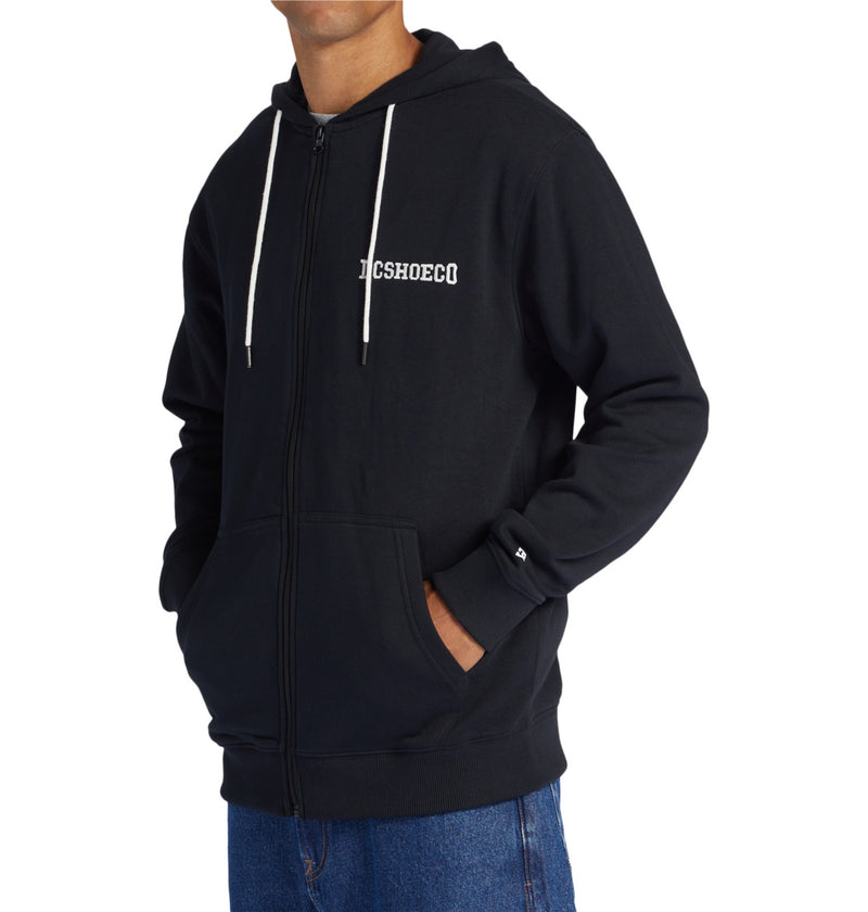 Load image into Gallery viewer, DC Men&#39;s Baseline Zip-Up Hoodie Black ADYFT03389-KVJ0
