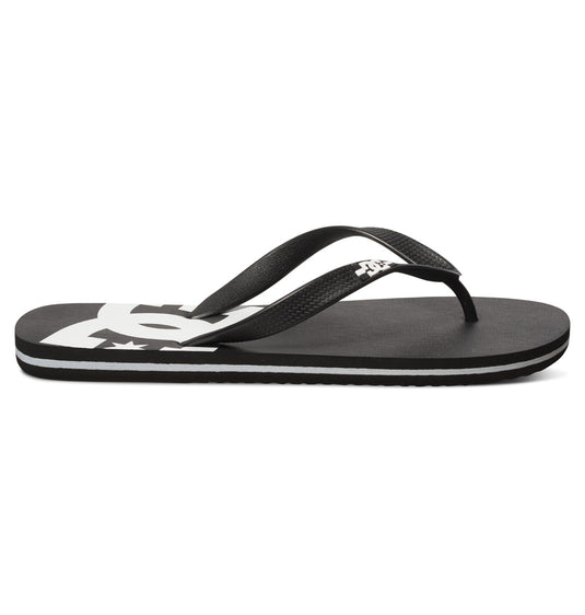 DC Men's Spray Flip Flops Black/Black/White ADYL100080-BLW