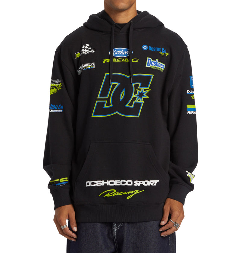 Load image into Gallery viewer, DC Men&#39;s Racing Pullover Hoodie Black ADYSF03130_KVJ0
