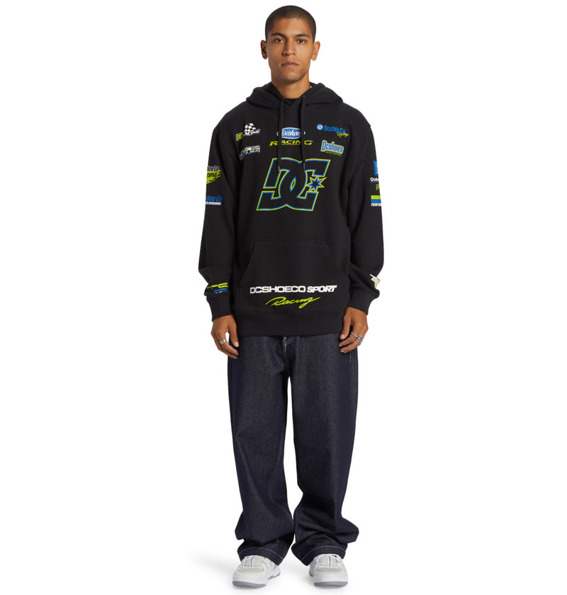 Load image into Gallery viewer, DC Men&#39;s Racing Pullover Hoodie Black ADYSF03130_KVJ0
