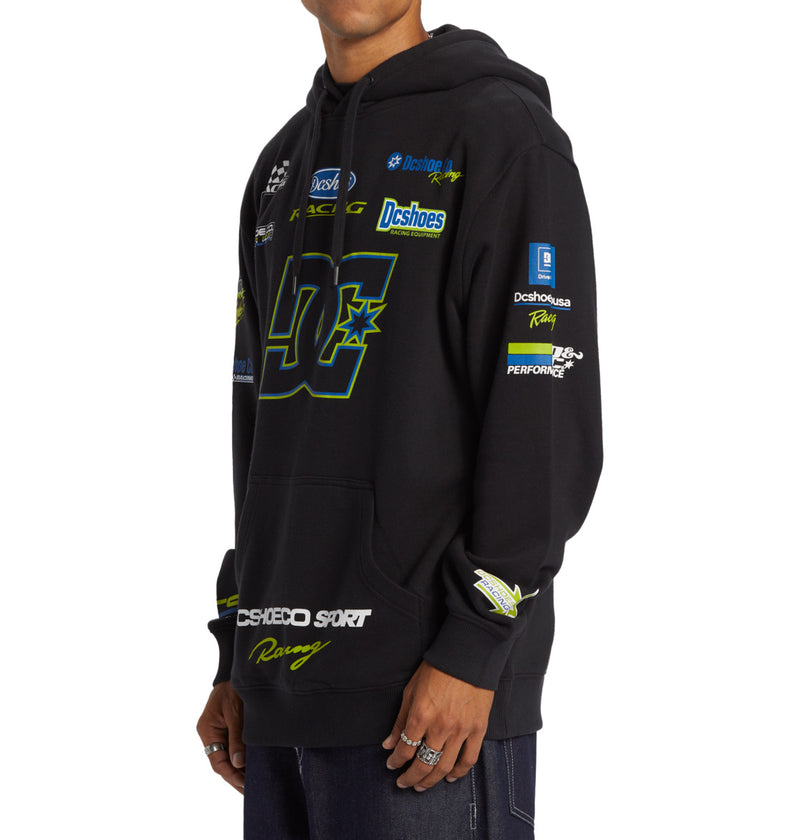 Load image into Gallery viewer, DC Men&#39;s Racing Pullover Hoodie Black ADYSF03130_KVJ0
