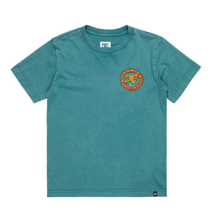 DC Men's Spinner Short Sleeves T-Shirt Deep Teal Acid Wash ADYZT05458-BTGW