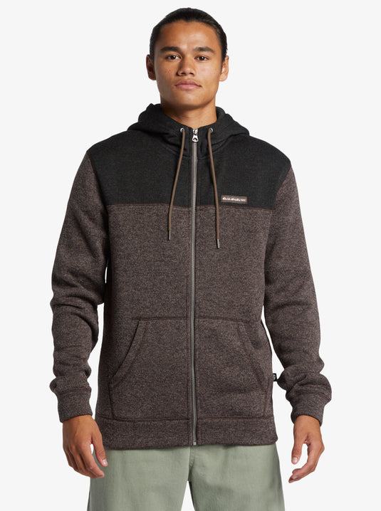 Quiksilver Men's Keller Block Zip-Up Hoodie Canteen Heather AQYFT03339-CQPH