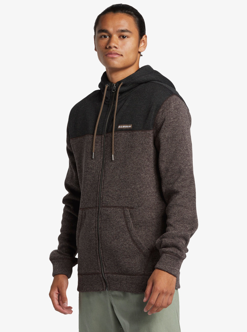 Load image into Gallery viewer, Quiksilver Men&#39;s Keller Block Zip-Up Hoodie Canteen Heather AQYFT03339-CQPH
