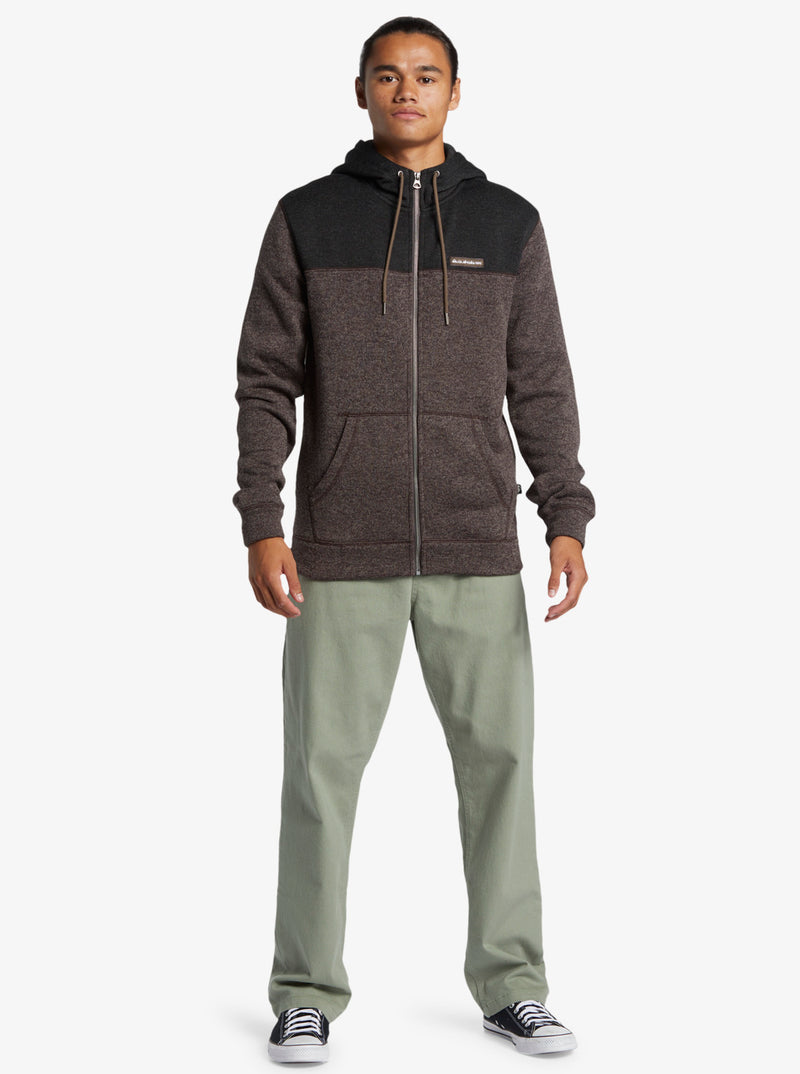 Load image into Gallery viewer, Quiksilver Men&#39;s Keller Block Zip-Up Hoodie Canteen Heather AQYFT03339-CQPH
