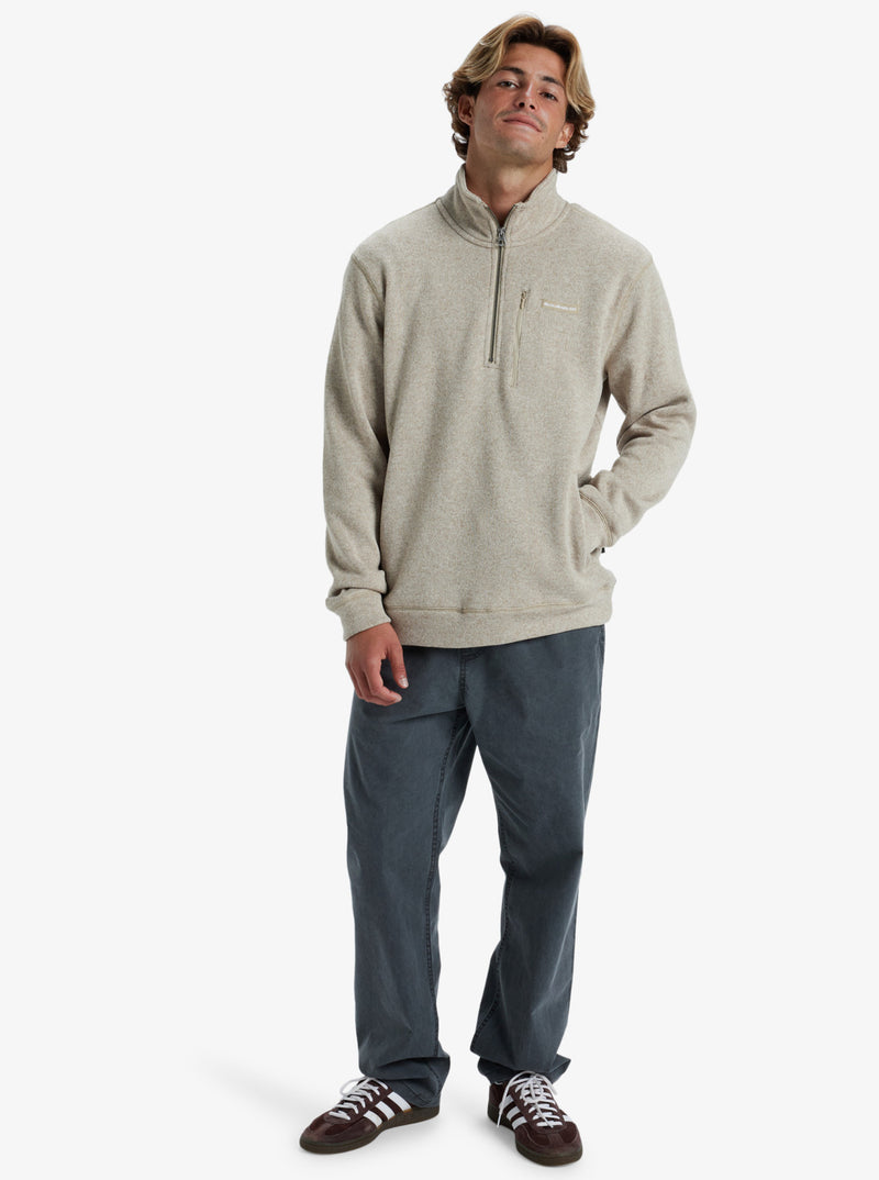 Load image into Gallery viewer, Quiksilver Men&#39;s Keller Quarter Zip Sweatshirt Twill Heather AQYFT03390_TKAH
