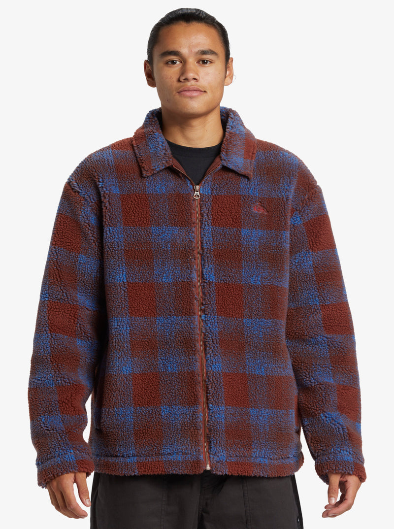 Load image into Gallery viewer, Quiksilver Men&#39;s Deck Zip-Up Fleece Deck Fleece-Henna AQYFT03393-CQN8
