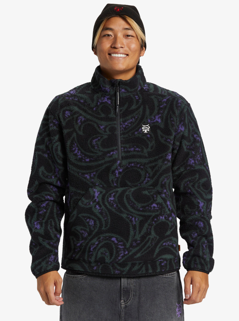 Load image into Gallery viewer, Quiksilver Men&#39;s Mercury Half Zip Fleece Black AQYFT03405_KVJ8
