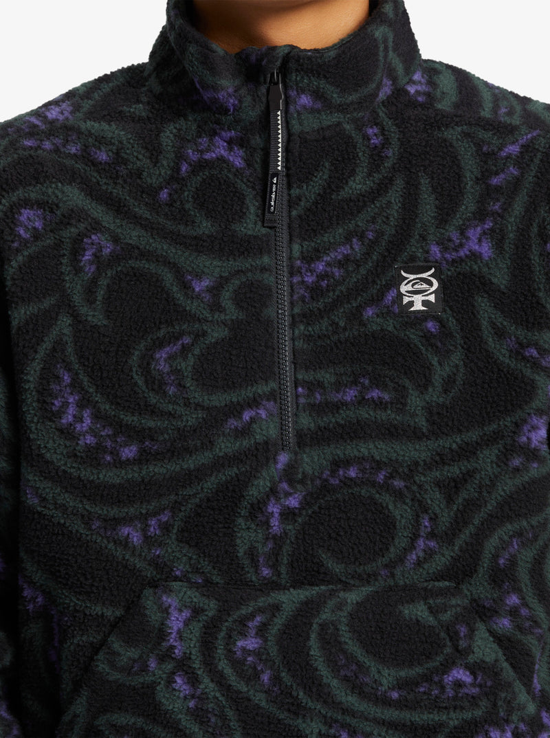 Load image into Gallery viewer, Quiksilver Men&#39;s Mercury Half Zip Fleece Black AQYFT03405_KVJ8
