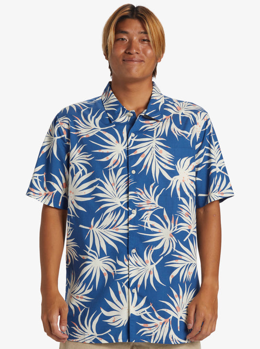 Quiksilver Men's Beach Club Casual Regular Fit Shirt Monaco Blue Aop Better Ss AQYWT03324-BYC6