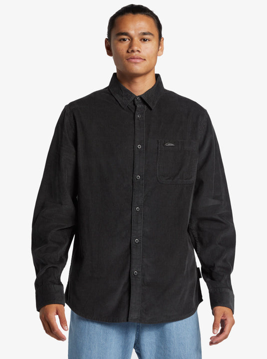 Quiksilver Men's Smoke Trail Corduroy Shirt Tarmac Smoke AQYWT03359-KVJ0