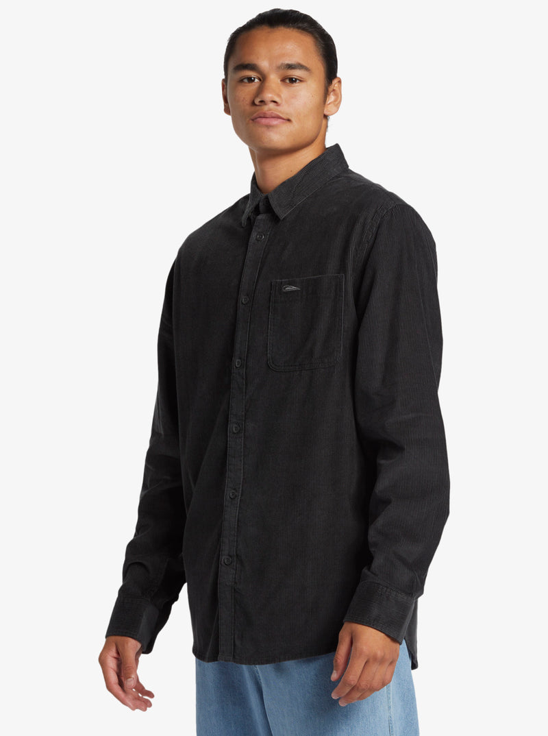 Load image into Gallery viewer, Quiksilver Men&#39;s Smoke Trail Corduroy Shirt Tarmac Smoke AQYWT03359-KVJ0
