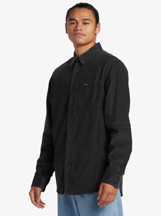 Quiksilver Men's Smoke Trail Corduroy Shirt Tarmac Smoke AQYWT03359-KVJ0