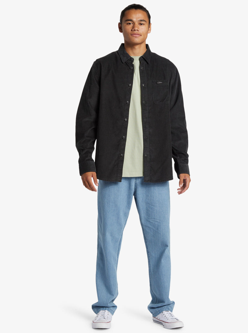 Load image into Gallery viewer, Quiksilver Men&#39;s Smoke Trail Corduroy Shirt Tarmac Smoke AQYWT03359-KVJ0
