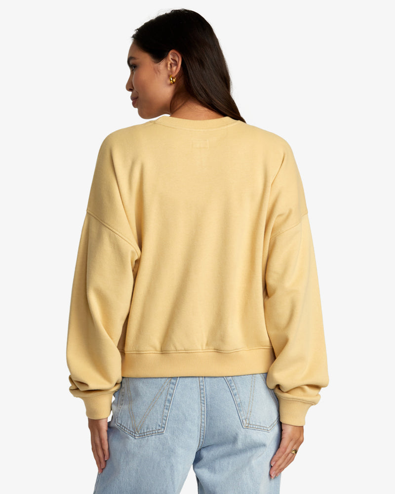 Load image into Gallery viewer, RVCA Women&#39;s Court Pullover Sweatshirt Sahara Sun AVJSF00319_YGD0
