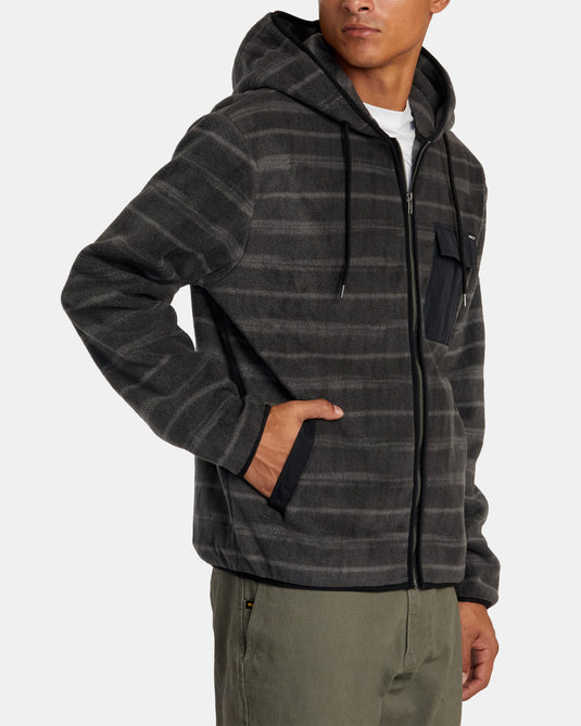 RVCA Men's Hawthorne Zip Up Sherpa Fleece Multi AVYFT00281_MUL