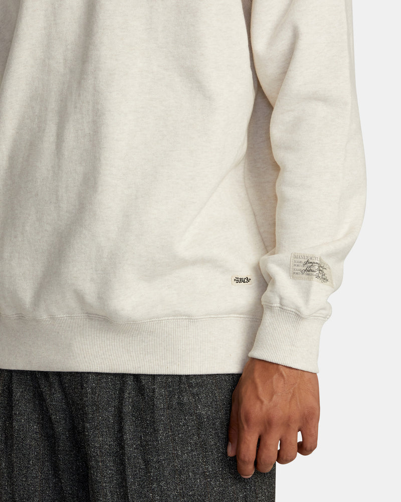 Load image into Gallery viewer, RVCA Men&#39;s Invisible Man Pullover Sweatshirt Oatmeal Heather AVYFT00371_OAH
