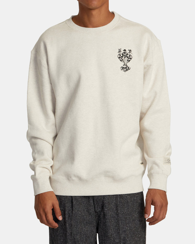 Load image into Gallery viewer, RVCA Men&#39;s Invisible Man Pullover Sweatshirt Oatmeal Heather AVYFT00371_OAH
