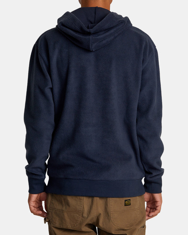 Load image into Gallery viewer, RVCA Men&#39;s Griffin Fleece Hodded Sweatshirt Moody Blue AVYFT00380_MDY
