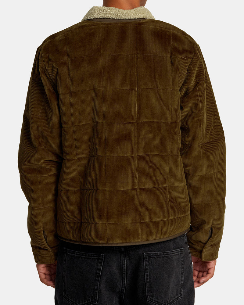 Load image into Gallery viewer, RVCA Men&#39;s Surplus Sherpa Puffer Jacket Chocolate AVYJK00262_CHO
