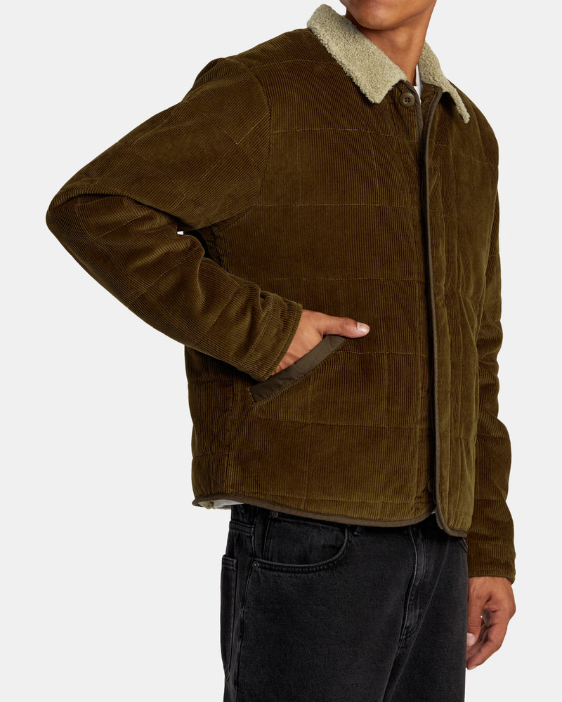 Load image into Gallery viewer, RVCA Men&#39;s Surplus Sherpa Puffer Jacket Chocolate AVYJK00262_CHO
