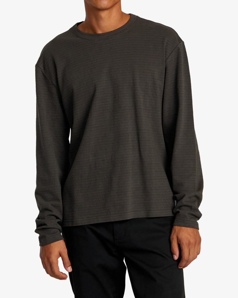 Load image into Gallery viewer, RVCA Men&#39;s Vacancy Crew Long Sleeve Sweatshirt Pirate Black AVYKT00313-PTK
