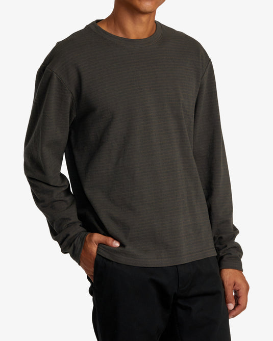 RVCA Men's Vacancy Crew Long Sleeve Sweatshirt Pirate Black AVYKT00313-PTK