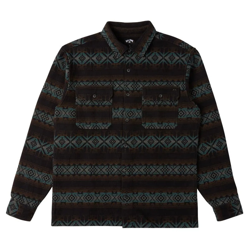 Load image into Gallery viewer, Billabong Men&#39;s Offshore Jacquard Flannel Long Sleeve Shirt Black ABYWT00249_BLK
