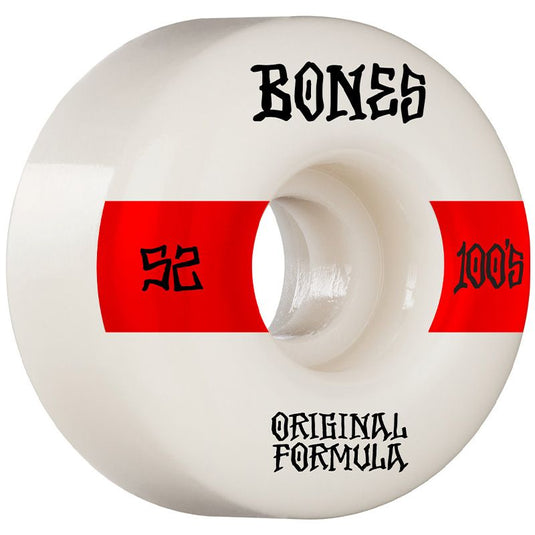 Bones 100's 14 52mm Wide Wheels 100A (4 Pack) White WSBABCM520014A4