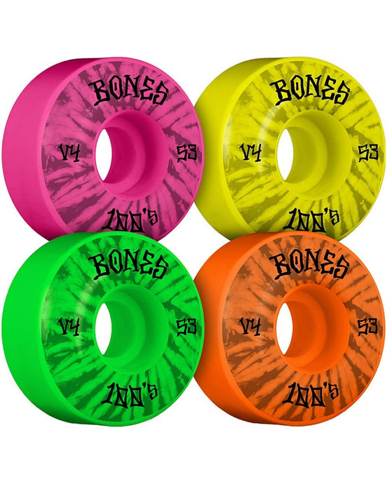 Bones OG Party Pack 100'S 53mm V4 Wide 100A Wheels Assorted BABC5530001A4