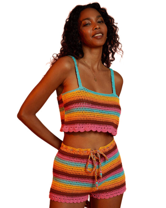 Billabong Women's It's Now Cool Siesta Crochet Shorts Multi ABJNS00280-MUL