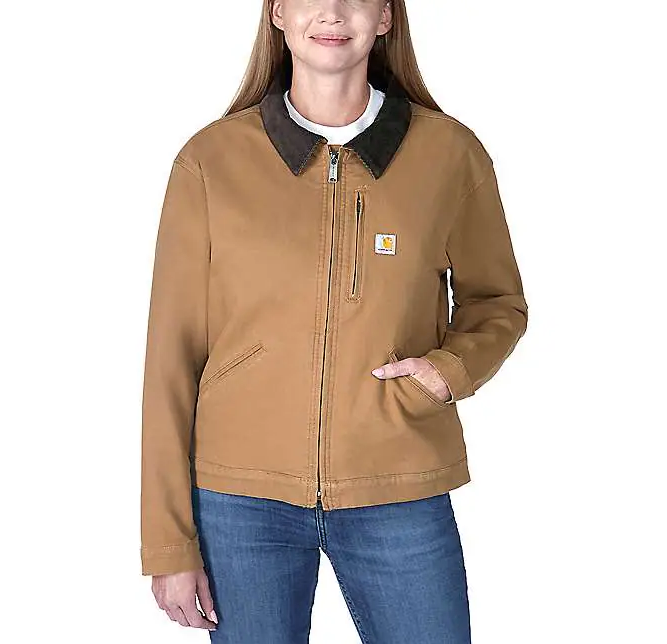 Load image into Gallery viewer, Carhartt Women&#39;s Rugged Flex Canvas Detroit Jacket Brown 106208-BRN
